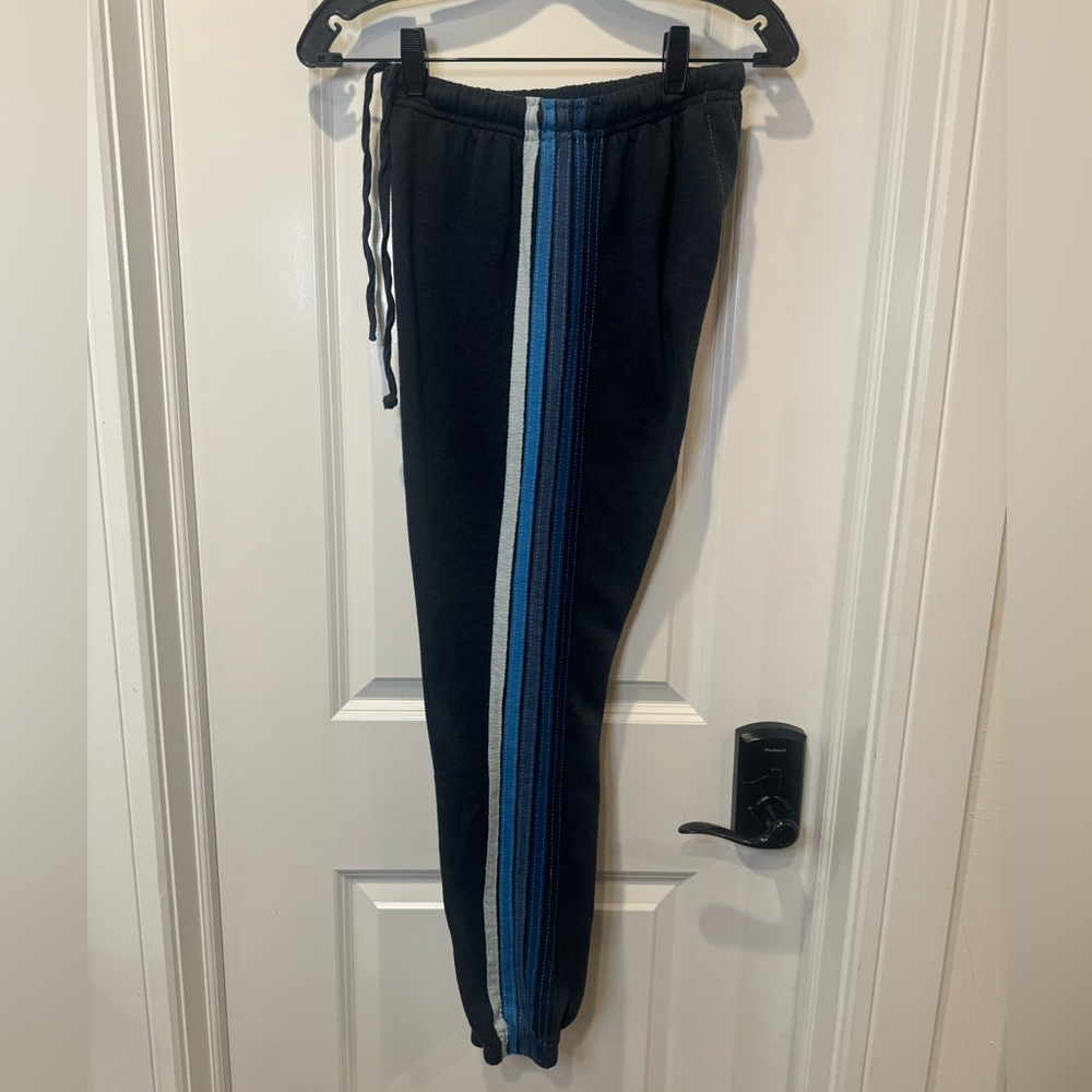 Aviator Nation Black and Blue Track Pants
